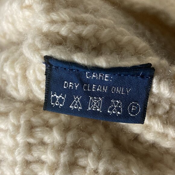 Vintage 90s RALPH LAUREN BLUE LABEL Sweater Vest Cashmere Wool Ivory Snowflake M - Picture 14 of 16